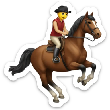 horse riding a horse sticker