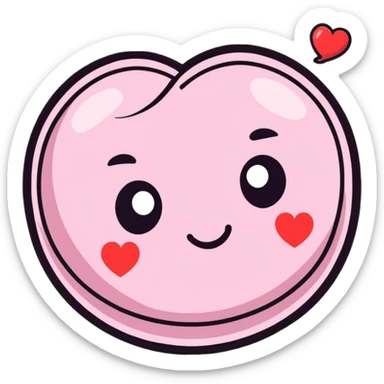 face bubbling with hearts sticker