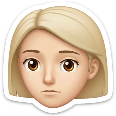 A person looking away with a neutral expression, ignoring someone sticker