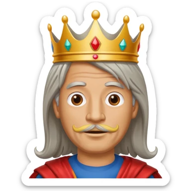 Burger King Crown guy with long grey hair sticker