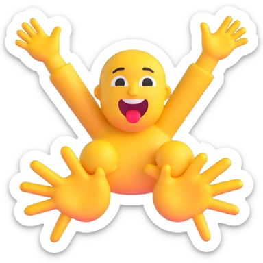 choking emoji with hands reaching out sticker