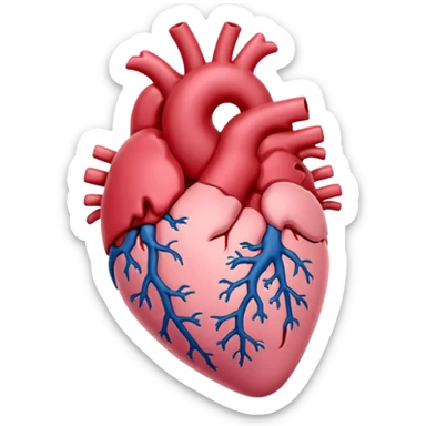 anatomical heart, soft pink, light, variation 3 sticker