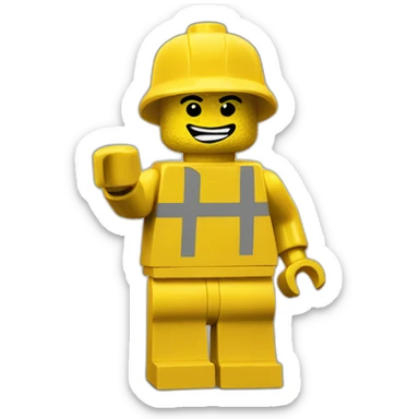 yellow lego minifig non-human sticker