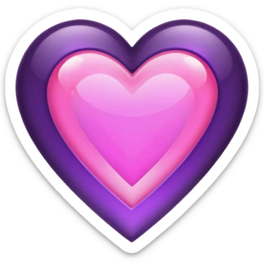 A purple and pink gem heart with black center sticker