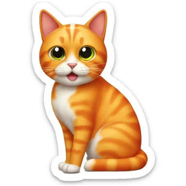 orange cat that is half shrimp sticker