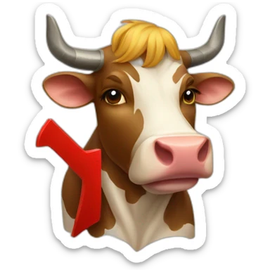 Communist cow with hammer and sickle sticker