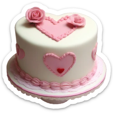 Heart shaped coquette shabby chic cake sticker