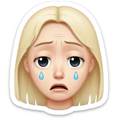 sad crying pleading face sticker