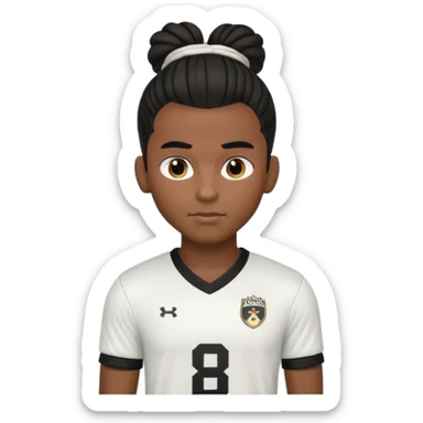 a pretty male bratz footballer. black hair tied in a manbun sticker