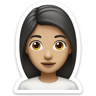 Person, black hair, brown eyes, white skin with some caramel blonde  sticker