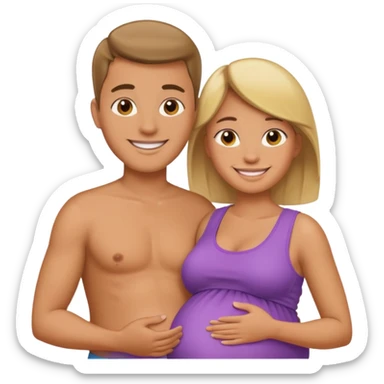 Gay pregnant couple  sticker