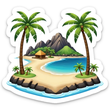 attractive island  with a beach and infrastructure  sticker