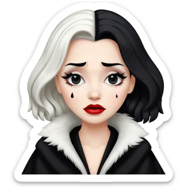 Cruella de vi crying sticker
