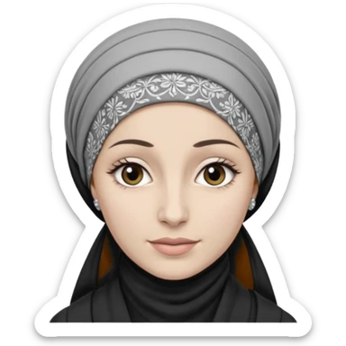 orthodox jewish woman greyscale with tichel turban circa. 1890 sticker