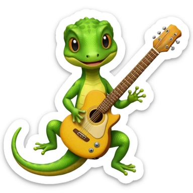 Gecko playing guitar  sticker