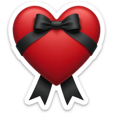 heart with gothic black ribbon sticker