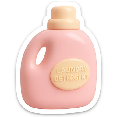 Show a close-up of the vinyl figure style detergent bottle, emphasizing the glossy vinyl texture and playful details sticker