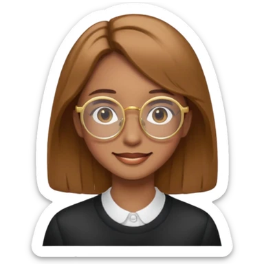 Chico pelo castaño claro com gafas redondas de color dorado  sticker