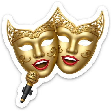 theater mask and microphone sticker