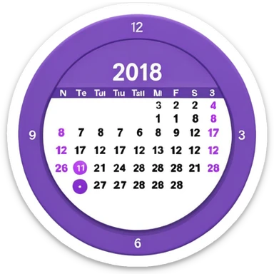 cicle calendar purple sticker