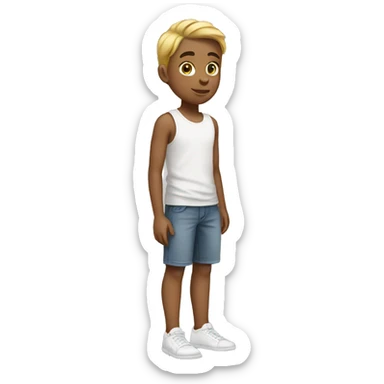 Full length white teenager sticker