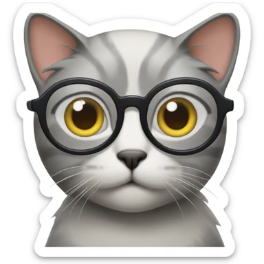 Cat with glasses and wig sticker