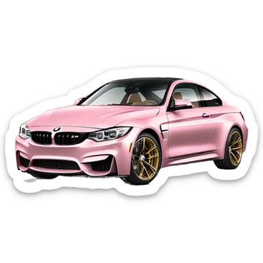 Pastel Pink 2019 BMW M4 sticker