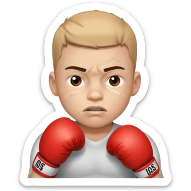 young boy professional boxer knocked out cold sticker