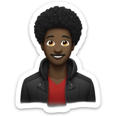 Black man with red lips and black Afro sticker