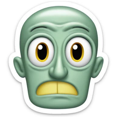 Squidward on SpongeBob’s body sticker