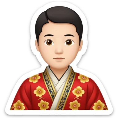 chinese male in 1800s sticker