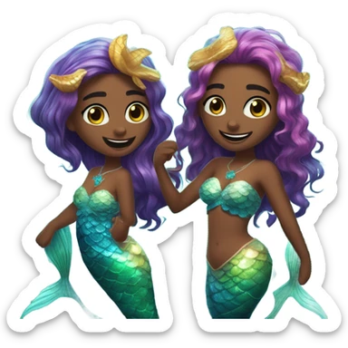 Yanni and Lev as a mermaid sticker