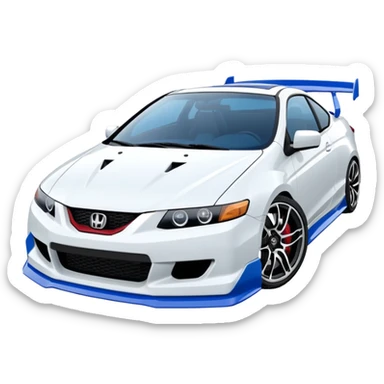 8th gen honda si white with blue spoiler sticker