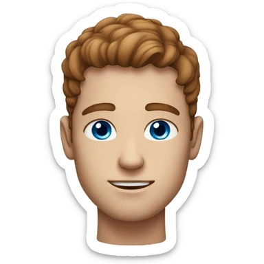  A guy with blue eyes and freckles brown hair  sticker