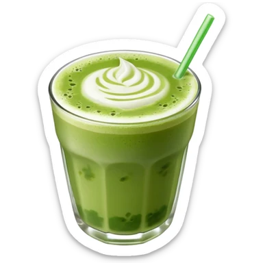 ice matcha latte top view sticker