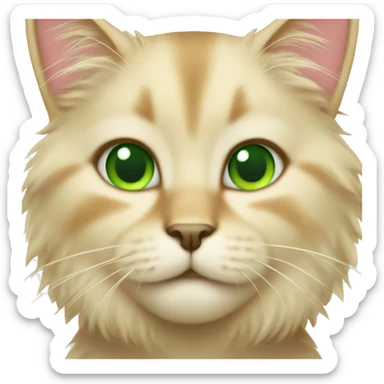 fluffy blonde cat with green eyes sticker