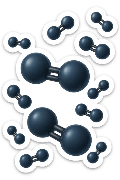 molecole di ossigeno che volano realisticheù sticker