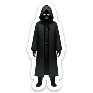 An icon representing a horror game, featuring a dark, eerie environment with a shadowy figure lurking in the background. Dim lighting, fog, and haunting details create a chilling atmosphere. The design evokes suspense and fear, set against a transparent background. sticker