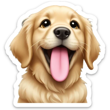 golden Retriever puppy blowing a kiss sticker