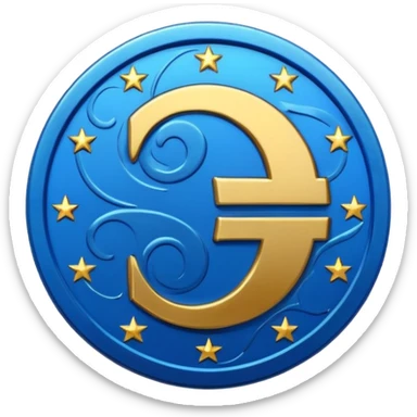 euro coin blue fun sticker