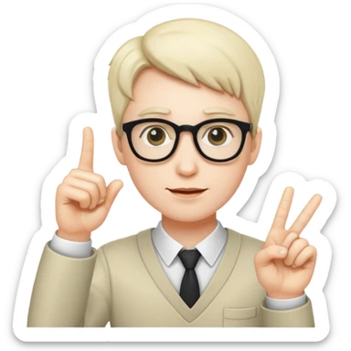 Nerdy person with finger up sticker