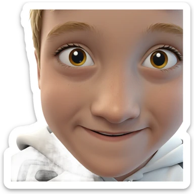 smiling boy with freckles sticker