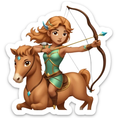 Sagittarius centaur, half horse half woman, archer  sticker