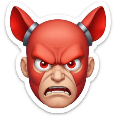 angry man with red face and steam coming from ears sticker