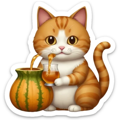 gato tomando mate sticker