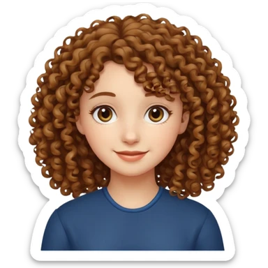 Kumral kıvırcık saçlı güzell kızz  sticker