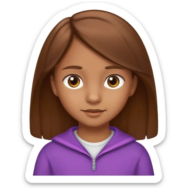 9 year old light brown skinned girl with brown hair  sticker