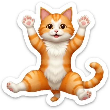 Funny Cat with feet in the air sticker