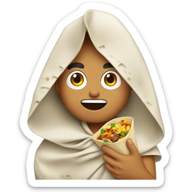 mexican eating burrito sticker