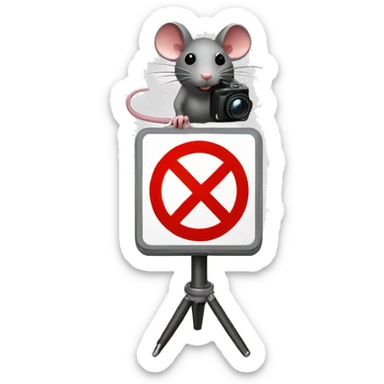 Rat camera plus prohibitted sign sticker